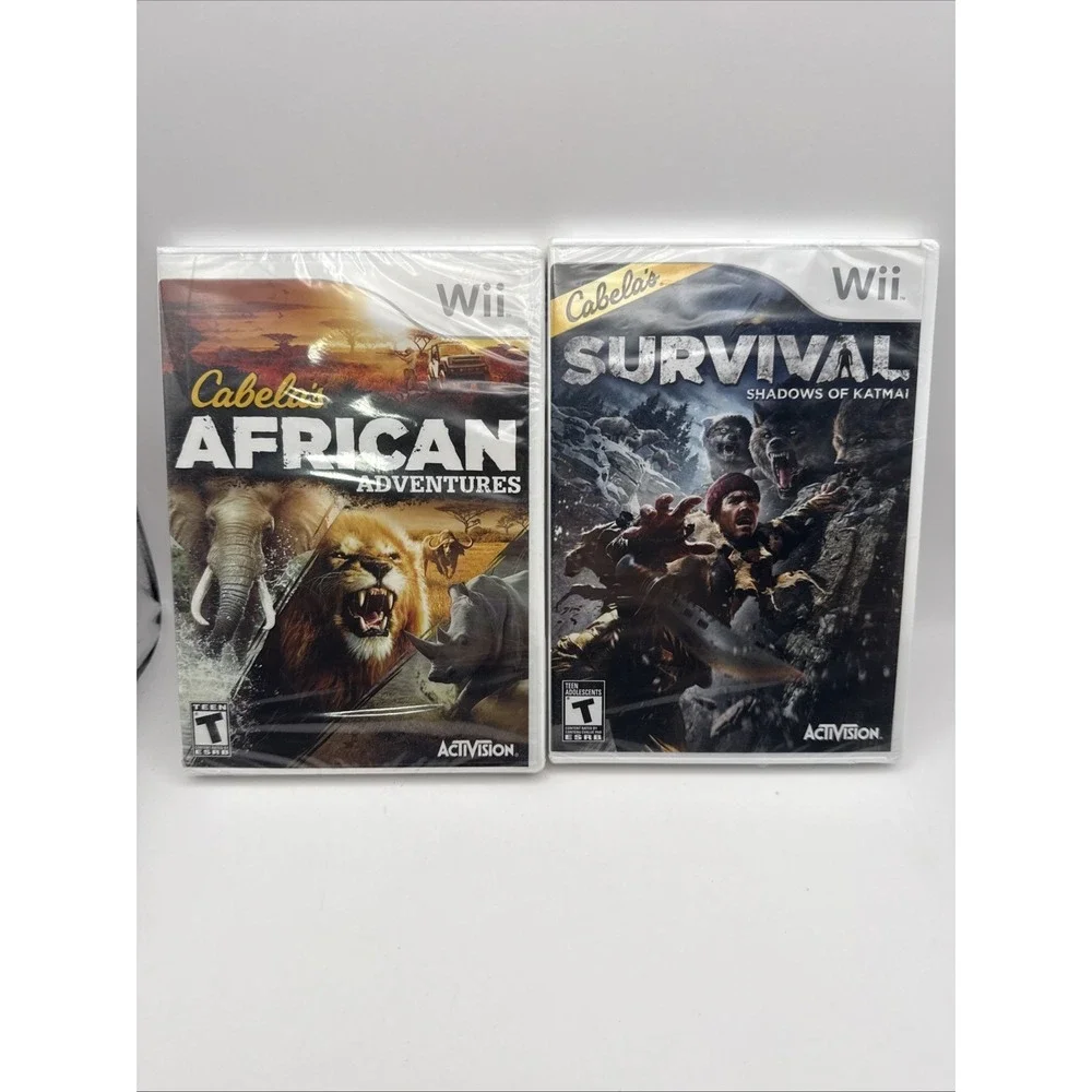Cabela's African Adventures + Survival Wii Bundle Both Factory Sealed NEW